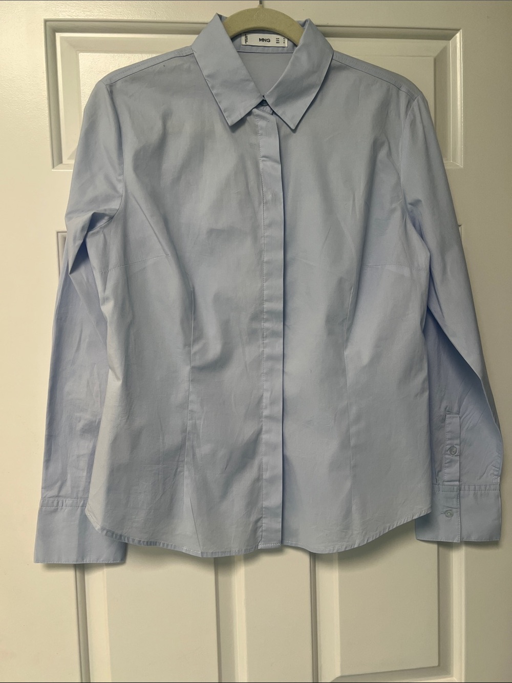 Mango Pale Blue Tailored Button-Down Shirt